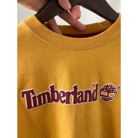 Timberland Boys Yellow Long Sleeve Red "Timberland" Tee - Picture 8 of 9